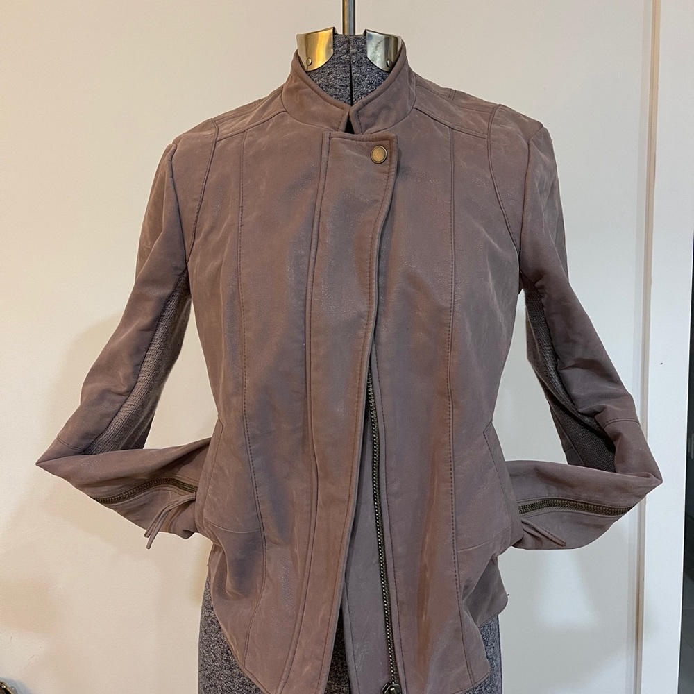 Free people suede jacket light purple